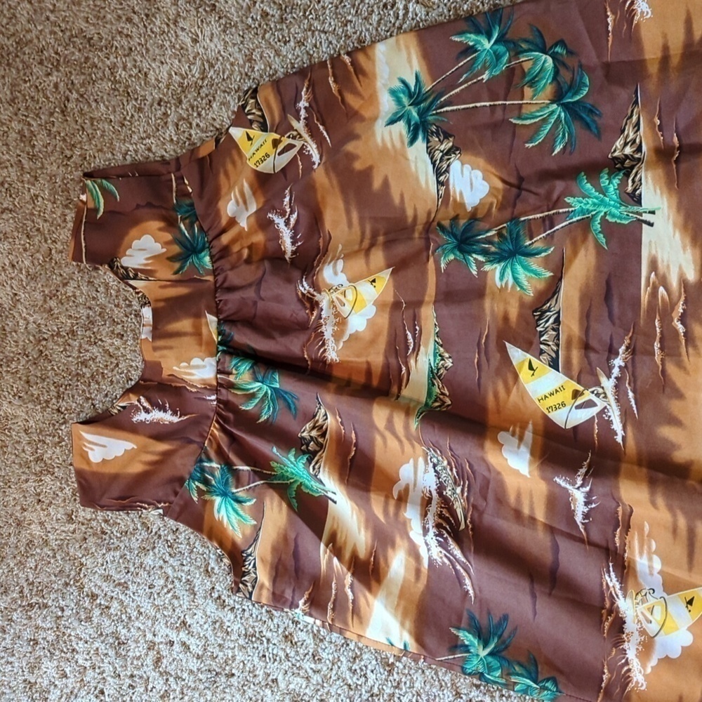 Kailua Sportswear Hawaii Made In USA Printed Vintage Sleeveless Sack Dress - Picture 9 of 13